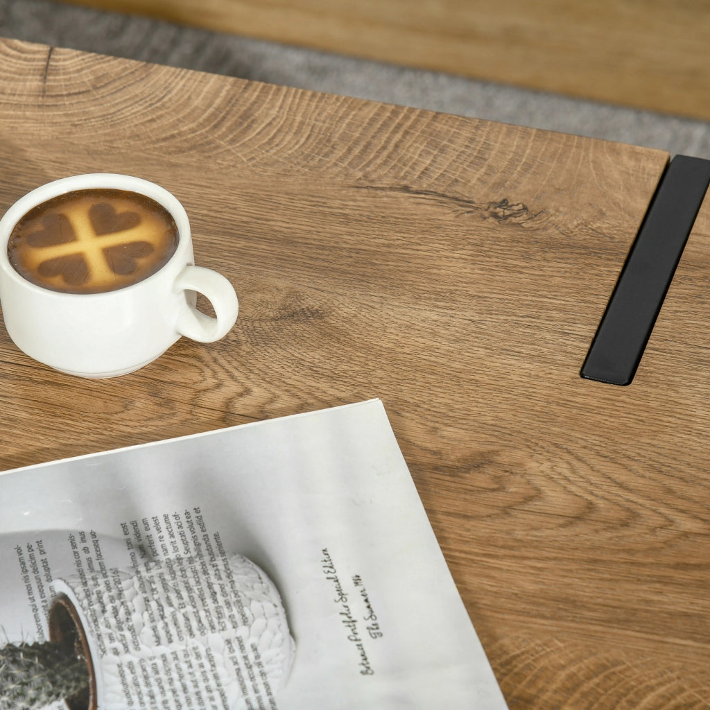 Tavolino da caff¨¨ rettangolare ¨C zephmum ¨C Nero, Metallo, Legno