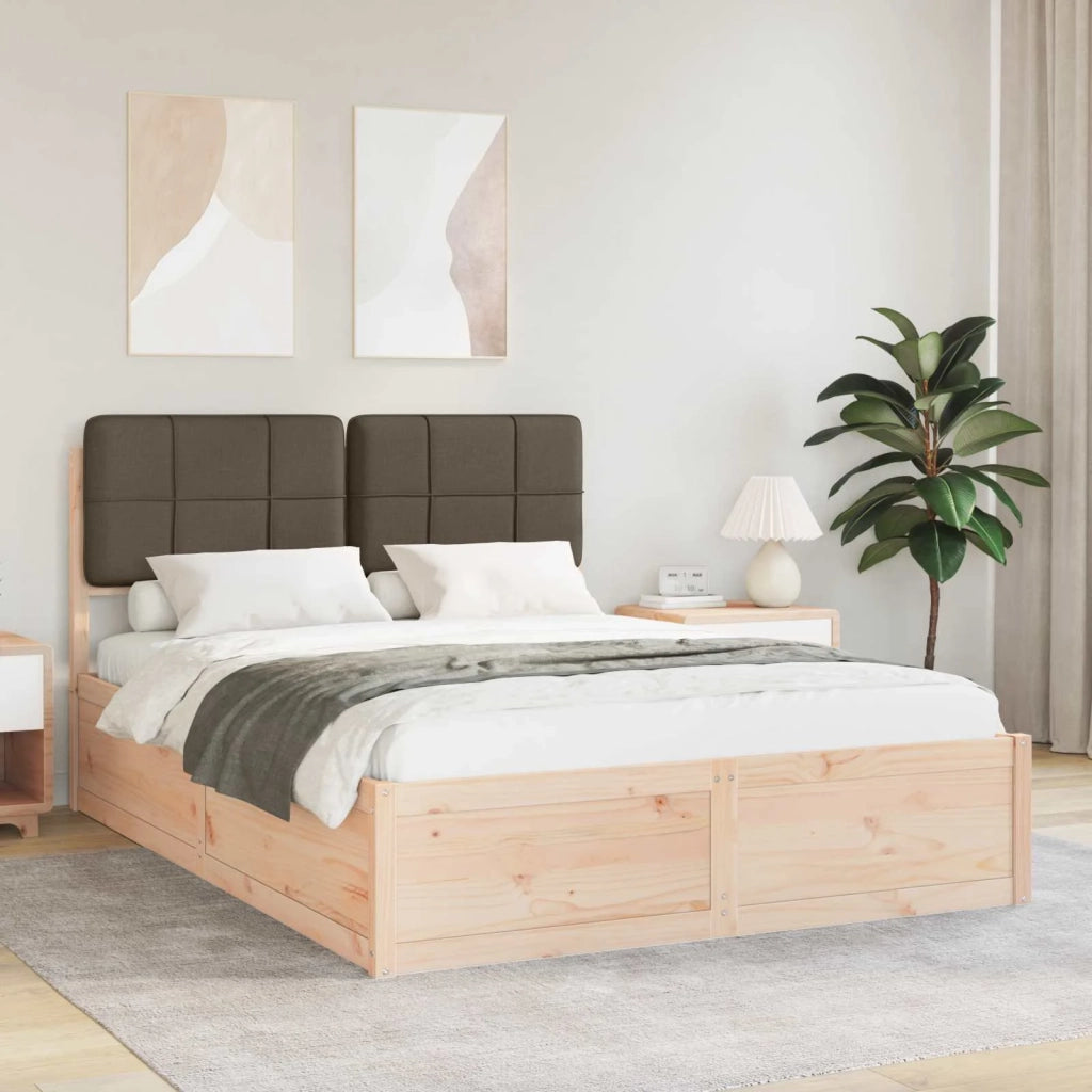 Letto con Testiera Rivestita Talpa 140 x 190 cm Pino massello
