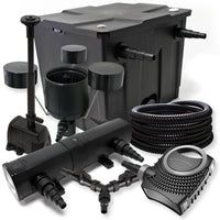Set Filtro per 12000l Chiarificatore 36W Pompa NEO8000 70W Tubo 25m Skimmer CSP250 Fontana
