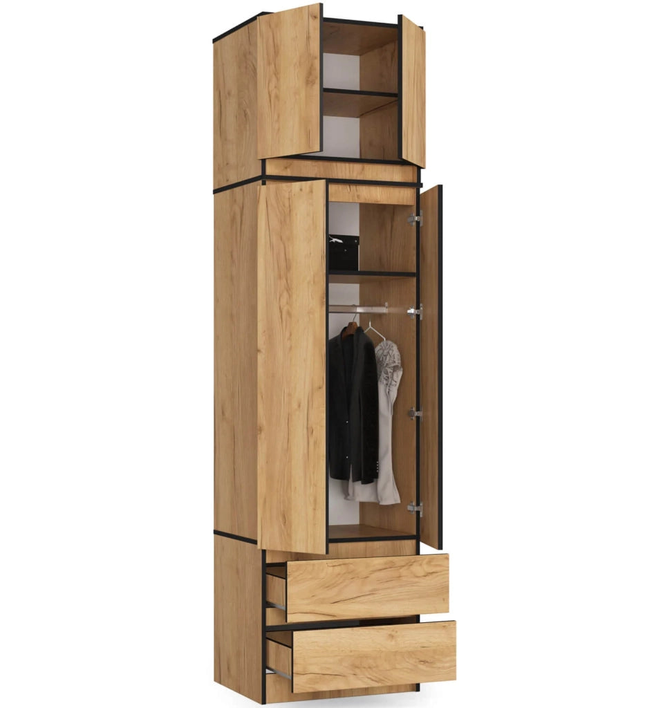 Sopralzo per armadio AKORD S60 Quercia Craft 60 cm 2 ante 60x51x55 cm