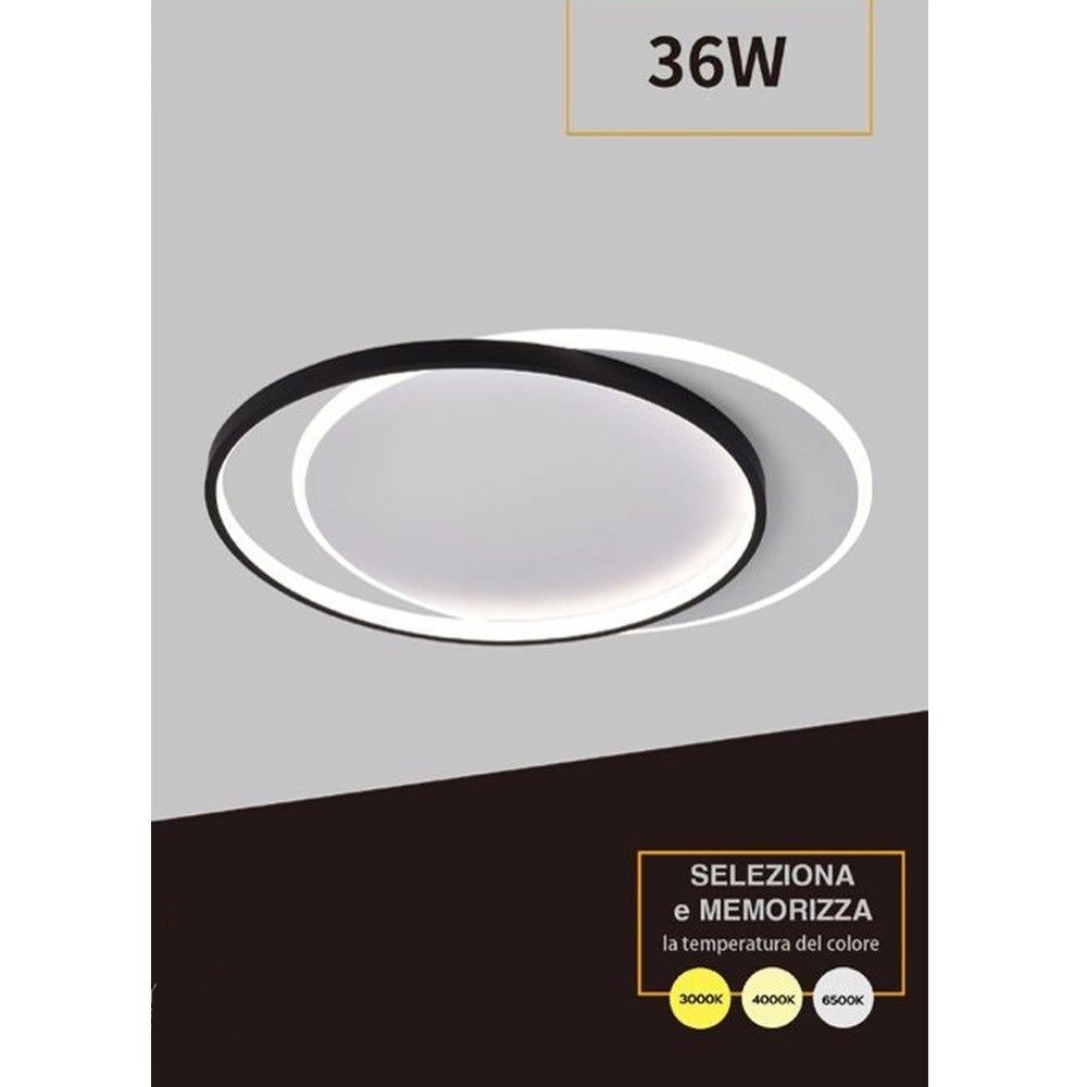 Trade Shop - Plafoniera Da Soffitto Tonda 36 W Lampada Dimmerabile 3 Colorazioni Luce C58-3c -