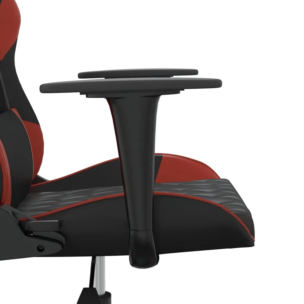 Sedia Gaming | Sedia da e-sports Massaggio Nero e Rosso Vino in Similpelle