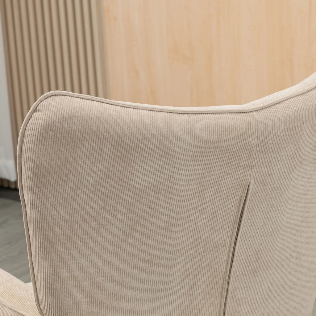 Poltrona con poggiapiedi ¨C zephmum ¨C tessuto velluto beige