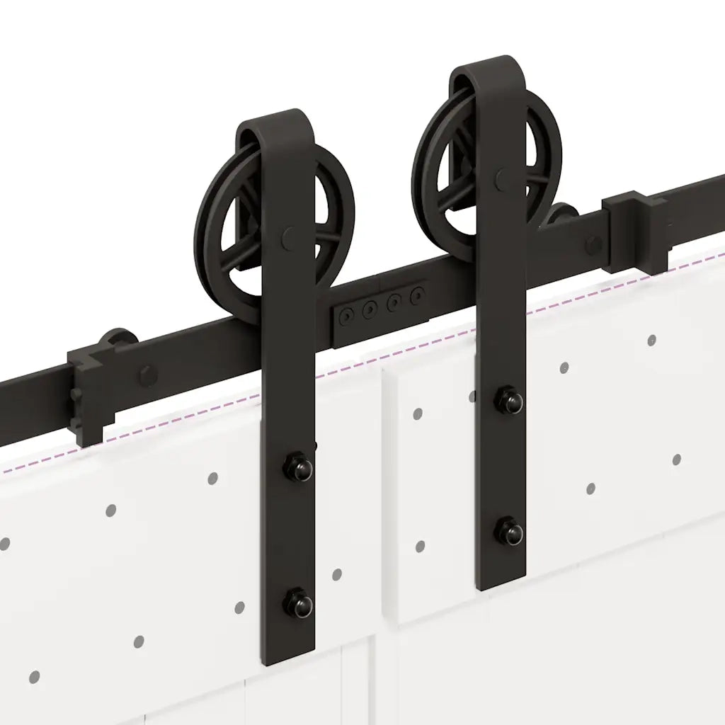 Kit di Binari per Porte Scorrevoli 400 cm Acciaio Nero CFW7558065