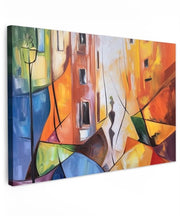 Dipinto a olio su tela 120x80 cm - Decorazione per parete - Arte astratta - Cornice in legno - Certificato FSC - Robusto e stabile - Tela di lino
