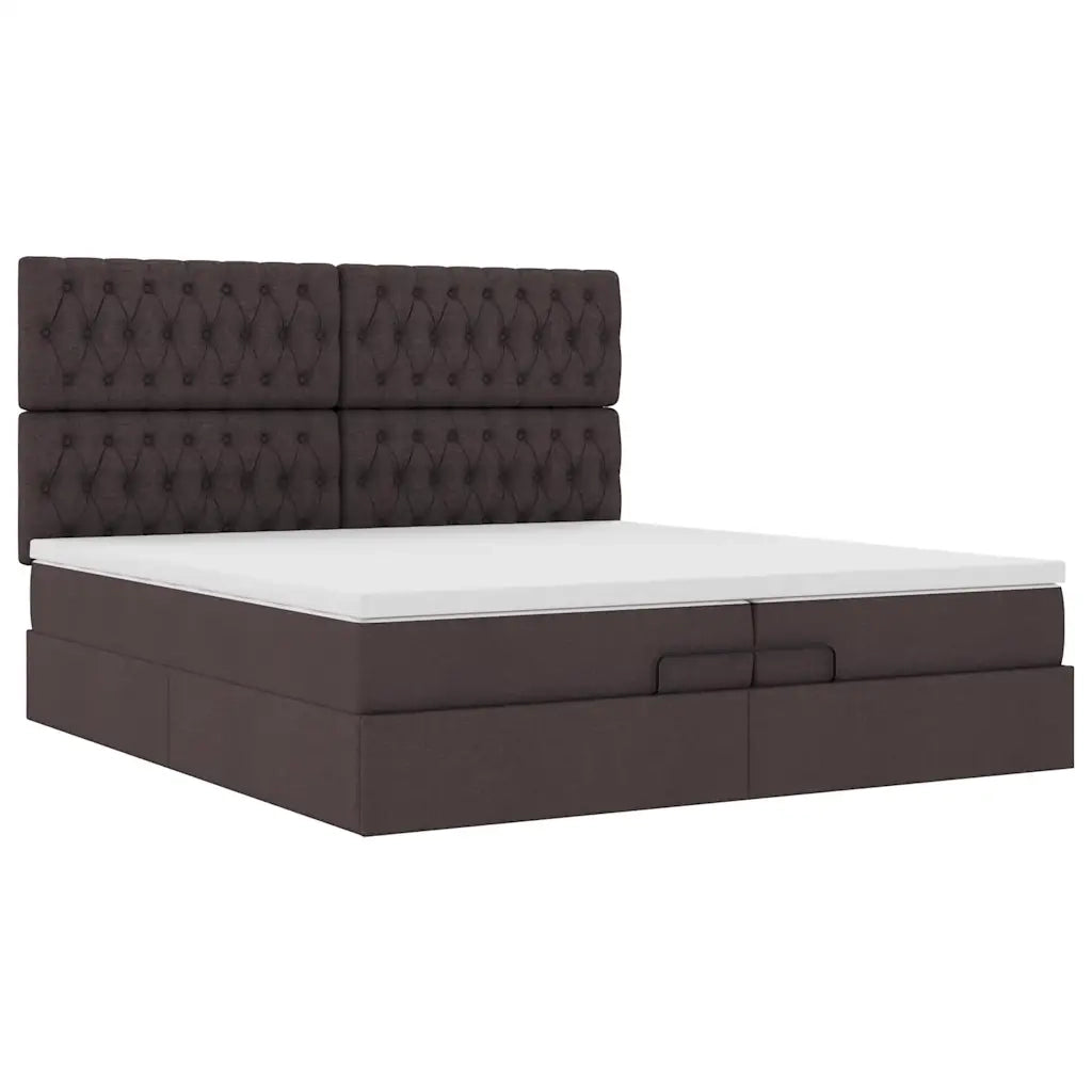 Struttura Letto Pouf con Materassi 200x200 cm in Tessuto 3314117