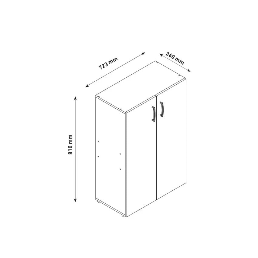 Armadietto Multiuso 2 Ante 72,3x36x81 cm in Truciolare Nobilitato Bianco
