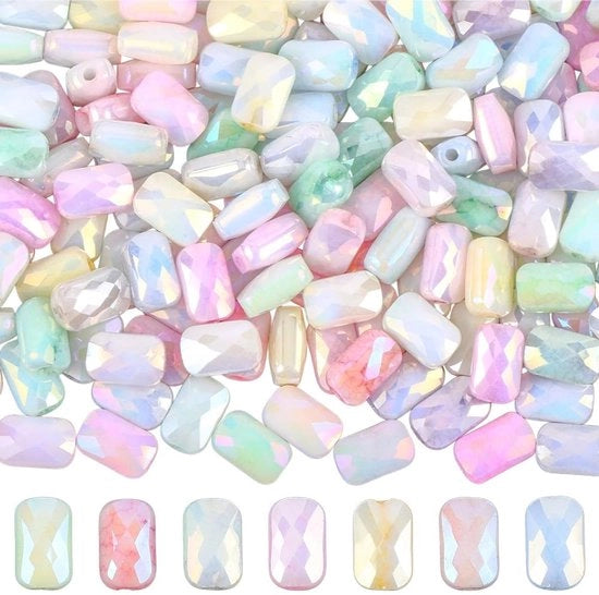210 pezzi di filo di perle rettangolari a faccia con 7 colori per creare accessori