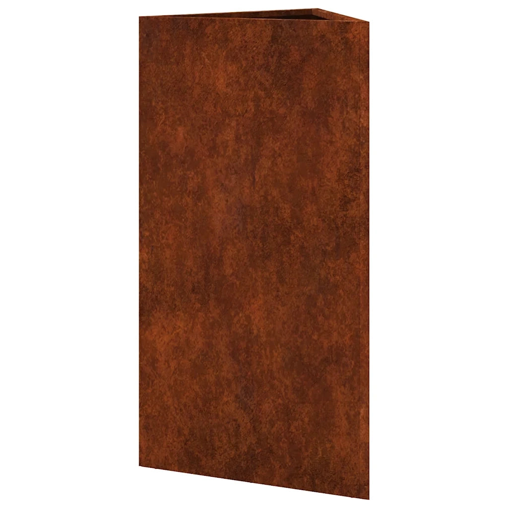 Fioriere da Giardino 2 pz Triangolari 40x34,5x75cm Acciaio Corten 851170