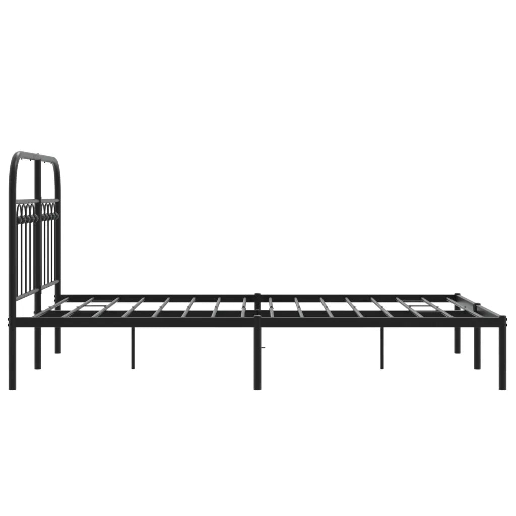 Giroletto con Testiera-Struttura Letto con testiera in Metallo Nero 120x200 cm 898026