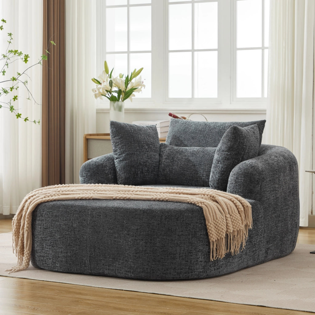 Chaise longue convertibile divano letto con cuscino, per soggiorno e camera, in velluto a coste Grigio