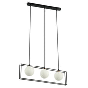 Italux Grosetta lampadario moderno nero vetro 3xG9