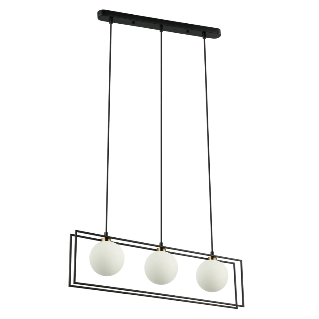 Italux Grosetta lampadario moderno nero vetro 3xG9