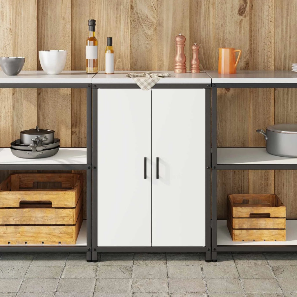 Stoccaggio in cucina con porta Bianco 60 x 50 x 92 cm Acciaio 874990