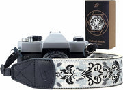 Camerariem - tessuto jacquard vintage - pelle di vacca - 5 cm