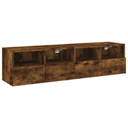 Mobili TV a Muro 2 pz | Armadietto TV | Mobile Porta TV Rovere Fumo 60x30x30 cm Legno Multistrato