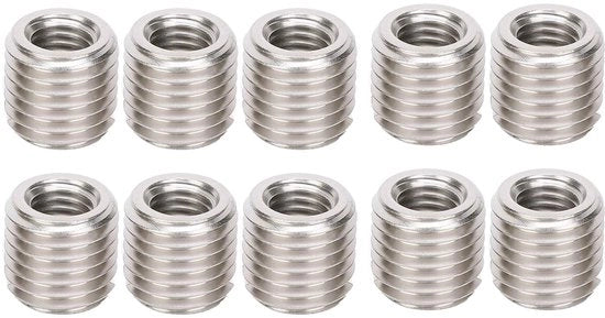 Adattatore di riduzione per cavi in acciaio inossidabile - M10x1.5 e M16x2 - Ideale per la riparazione di dadi di vite - 10 pezzi