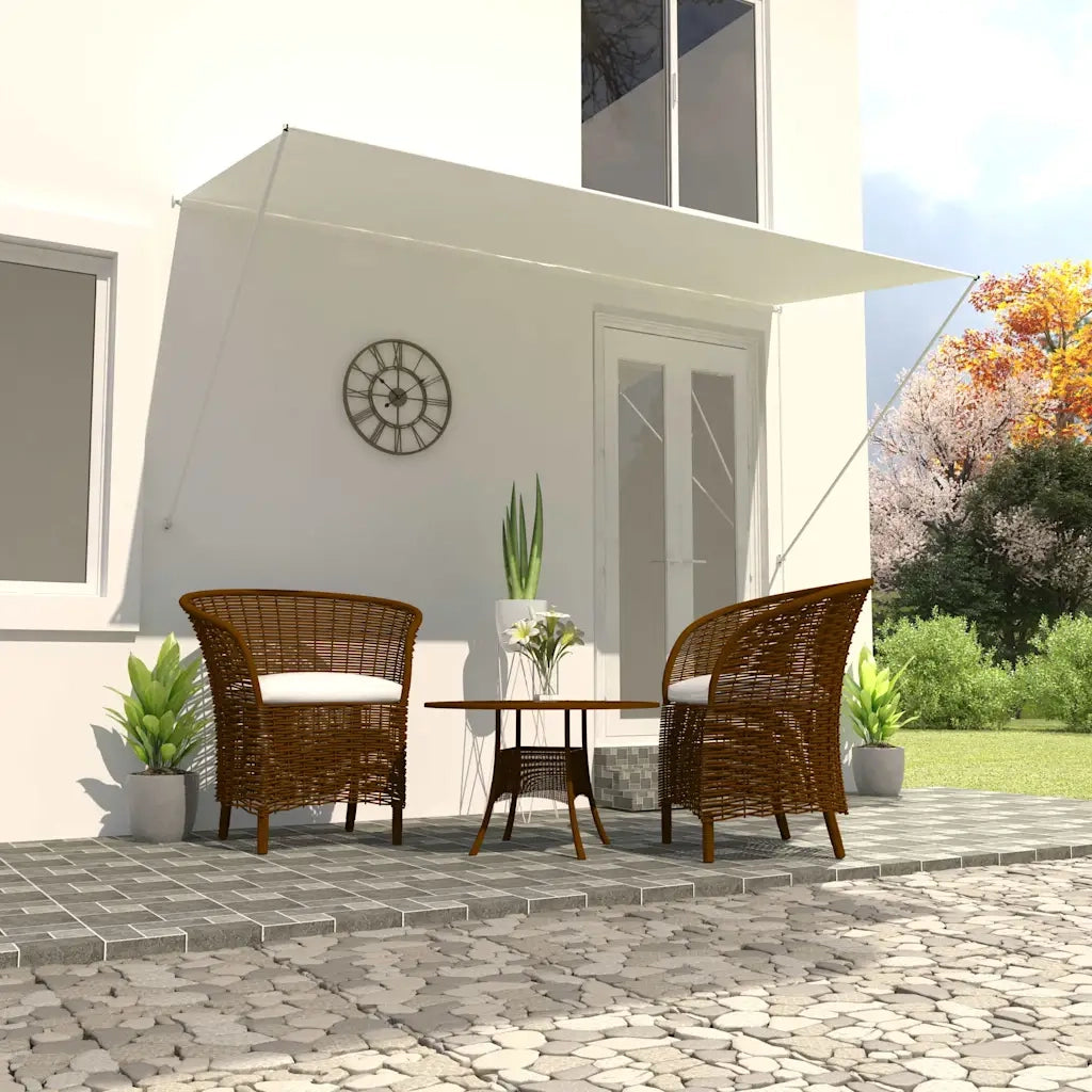 Tenda da Sole Retrattile-Tenda parasole per Patio 300x150 cm Crema