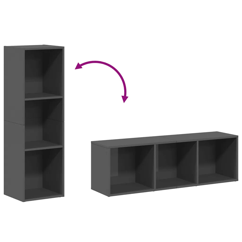Libreria/Mobile TV Grigio Lucido 36x30x114 cm Legno Multistrato 800143
