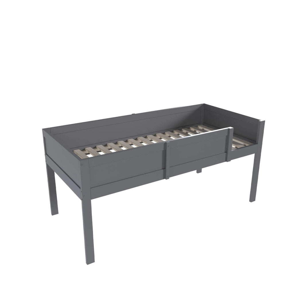 Letto triplo modulare 90x200 cm in legno grigio, soluzione salvaspazio