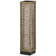 LAMPADA SOLARE DA GIARDINO CON PANNELLO DI RICARICA, IN ACCIAIO E RATTAN, 15.5X15.5X69 CM, NERO E MARRONE
