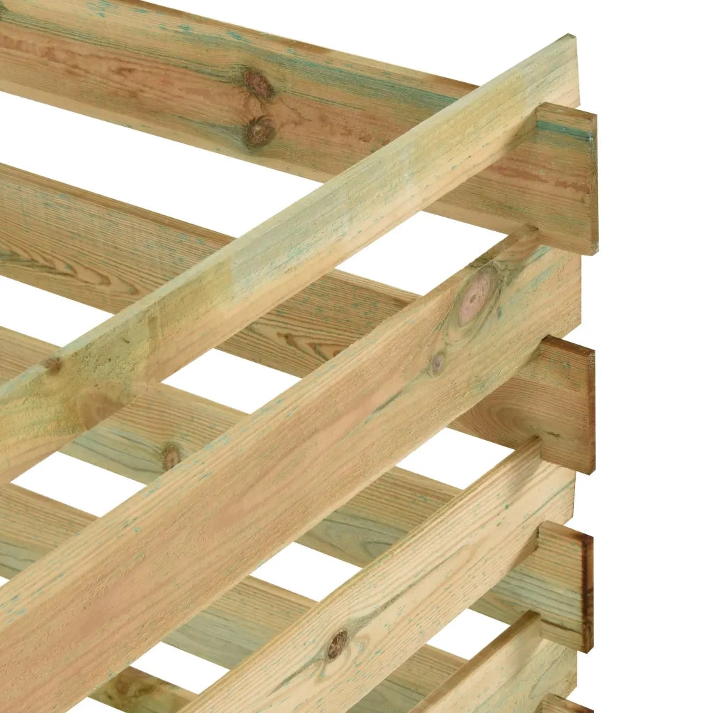 Compostiera da Giardino a Doghe 120x120x70cm in Pino Impregnato cod mxl 53353
