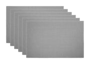 Set Tovagliette Americane Cucina Antiscivolo In Tinta Unita Lavabili - Set 6 - Grigio