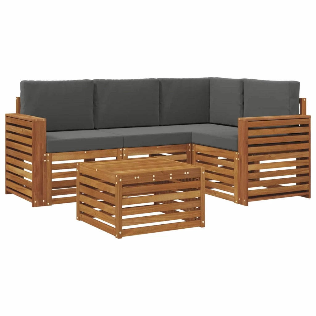 Set di divani da esterno con cuscino 5 pcs Naturale e Antracite 3374777