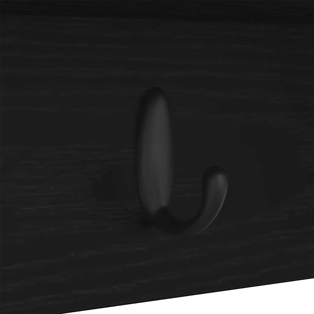 Appendiabiti a muro Rovere Nero 100 x 16 x 26 cm 874324