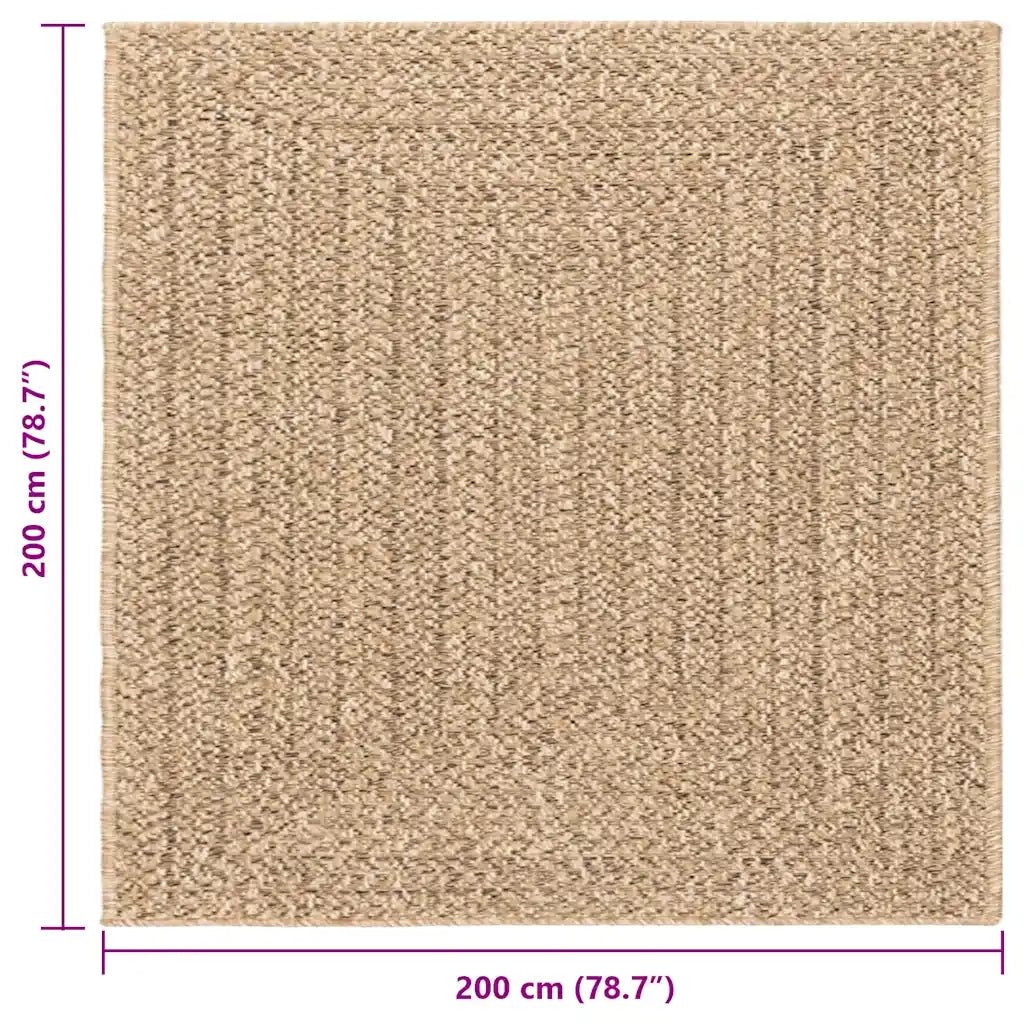 Tappeto ZIZUR 200x200 cm Aspetto Iuta per Interni ed Esterni 4006155