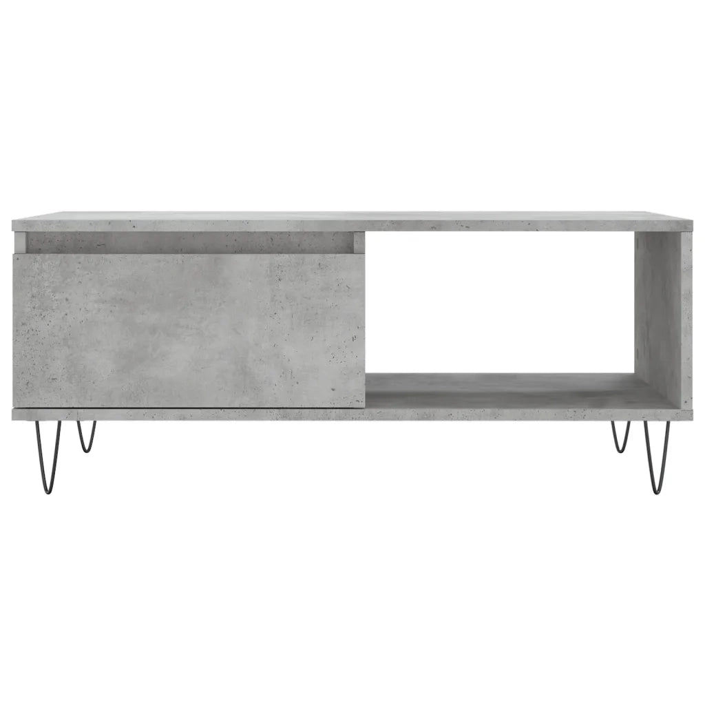 Tavolino Salotto-Tavolino da soggiorno-Tavolo Grigio Cemento 90x50x36,5 cm Legno Multistrato 299878