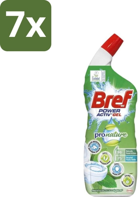 Disinfettante per WC Power Activ+ - Gel - Eucalipto - 700 ml - Confezione in Bulk - 7 pezzi