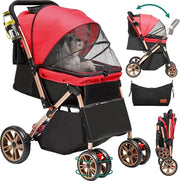 Buggia per cani - carriera per cani pieghevole con contenitore per accessori per jogger cani (rosso) Buggia per cani con cod. 12345, modello ABC123, peso 12 kg, capacità 20 kg, dimensioni 80x40x30 cm