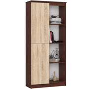 Armadio da ufficio AKORD R80 Wengé 80 cm 1 anta inserto frontale Sonoma Quercia 80x35x180 cm