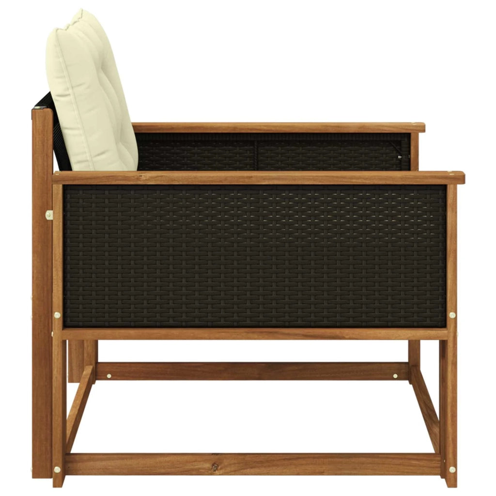 Set di divani da esterno-Sofa da giardino Legno di Acacia Massello e Textilene 226023