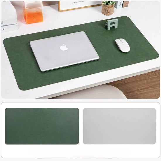 Ottomano multifunzionale per scrivania con supporto, panno da mouse e tastiera per laptop, protezione antiscivolo, impermeabile, per ufficio e casa (60cm*30cm) - Verde Grigio
