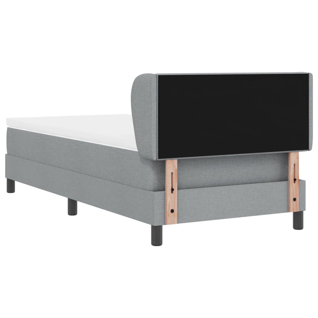 Letto con Box Spring e Materasso  Grigio Chiaro 100x200 cm Tessuto