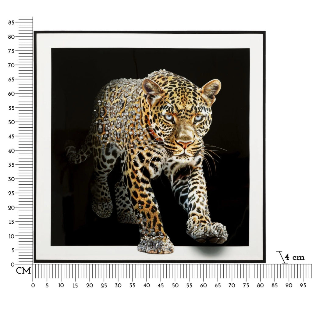 Stampa su Tela Leopardo, Multicolore, Tessuto, 82x82x4 cm
