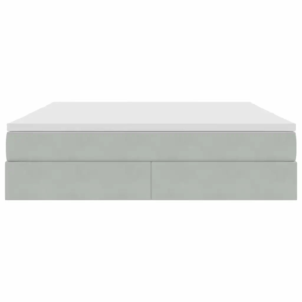 Letto con contenitore e materasso Grigio chiaro 160 x 200 cm