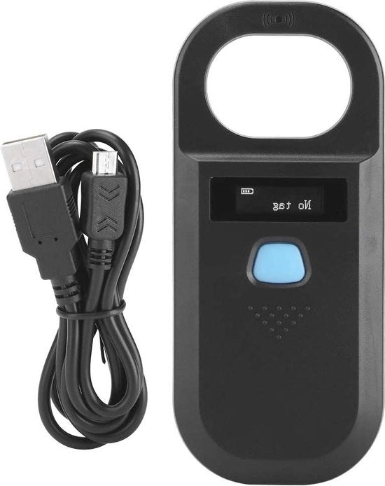 Scanner di microchip per animali - lettore di tag universale a mano - lettore di tag animali portatile - accessori per animali compatibile con ISO 11784-11785 FDX-B e ID64 RFID - nero