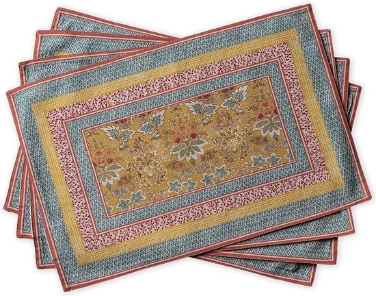 Set di 4 tappeti da tavola in cotone 100% - 33 cm x 48 cm - per tavola da pranzo e cucina - vita quotidiana, compleanno, maternità estiva.