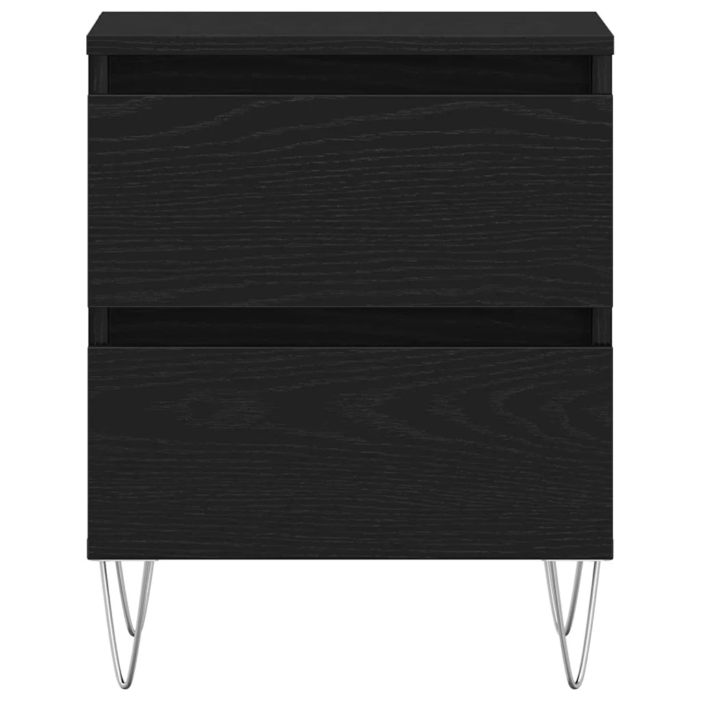 Armadio da Notte Rovere nero 40 x 35 x 50 cm Legno multistrato 863486