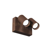 GES2075- APPLIQUE FARETTO ORIENTABILE 2 LUCI A LED 3000-4000-6500K 1100-1250-1200LM 2X9W COLORE MARRONE