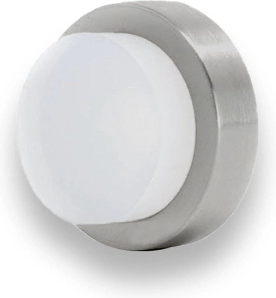 Stoppera di porta in acciaio inossidabile V2A bianca 24x14mm - I-205/24-B mattonella bianca