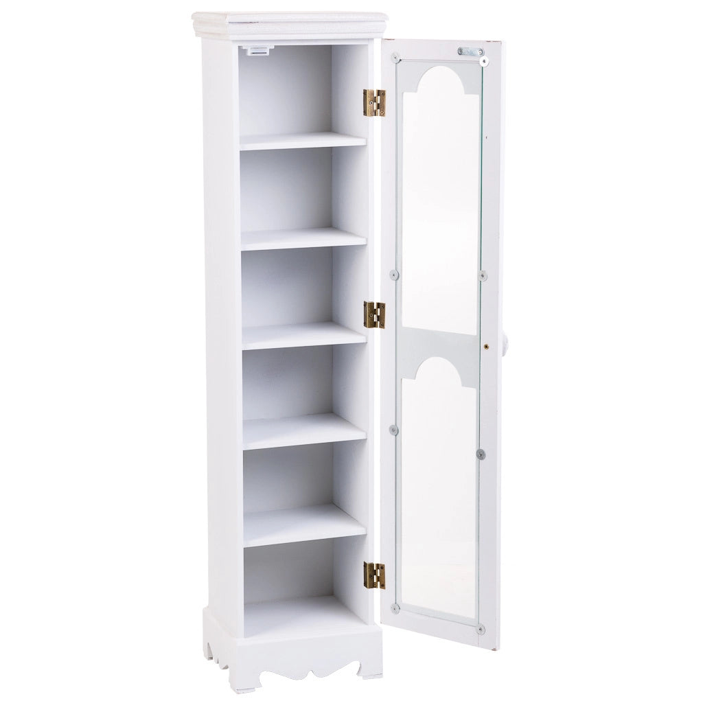 Vetrina in legno e vetro ad 1 anta bianca 24x20x98,5