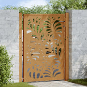 Cancello da Giardino 105x155 cm Acciaio Corten Design Ondulato