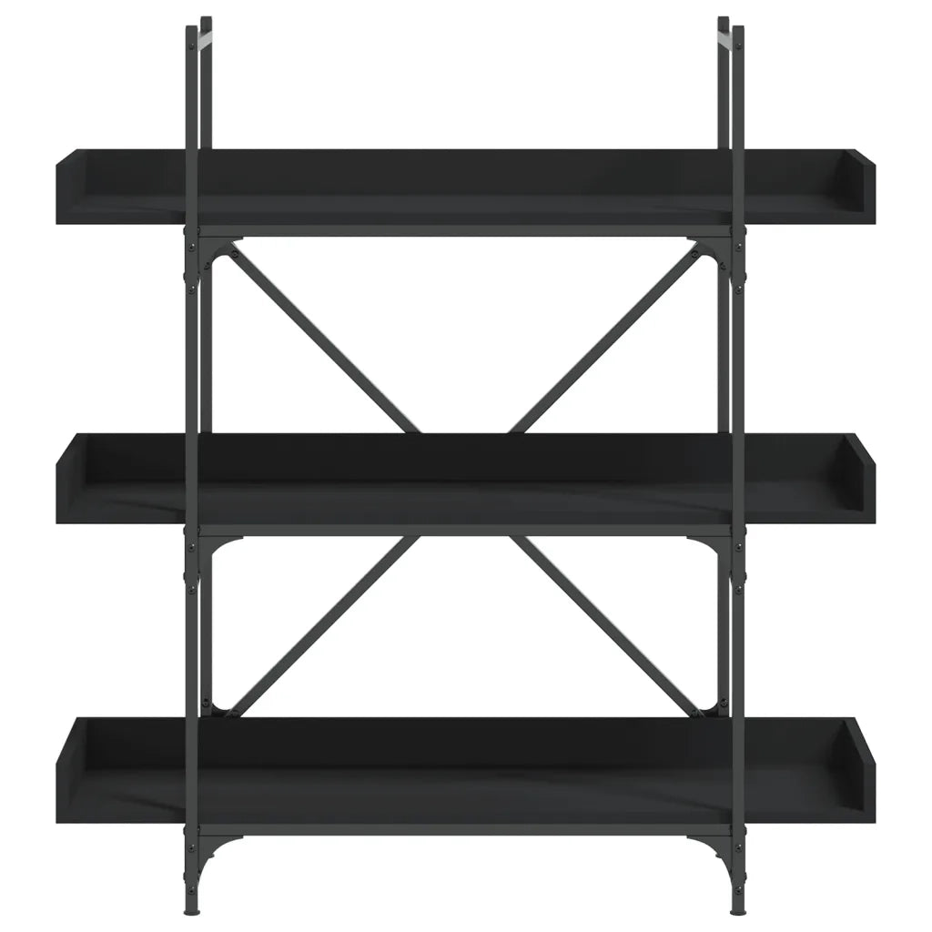 Libreria a 3 Ripiani Nera 100x33x108,5 cm in Legno Multistrato 837687