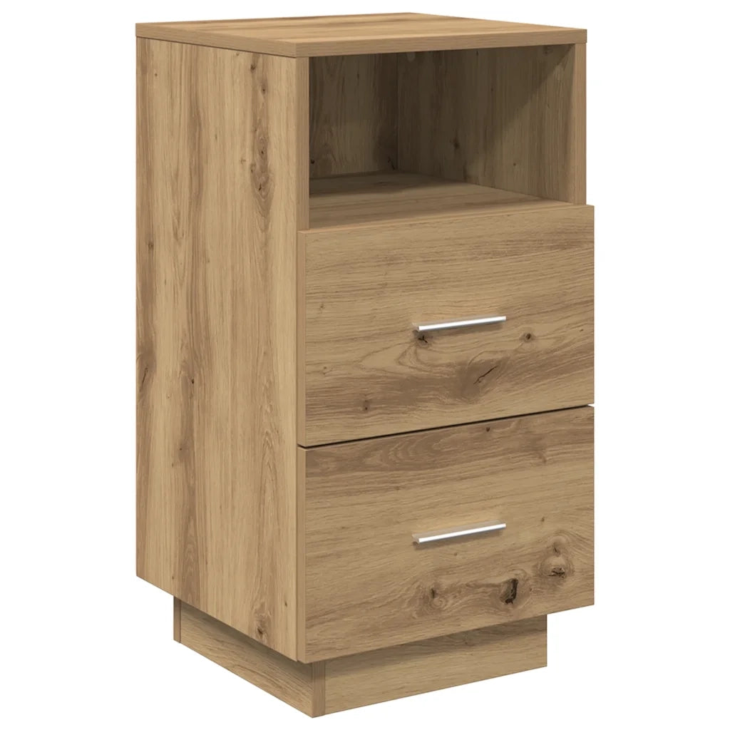 vidaXL Comodino con 2 Cassetti Rovere Artigianale 36x36x68 cm
