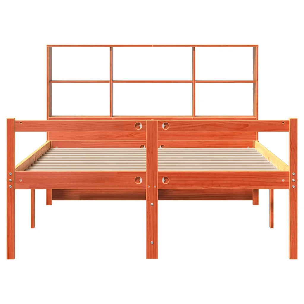 Letto Libreria senza Materasso Marrone Cera 120x190 cm Legno 3322028