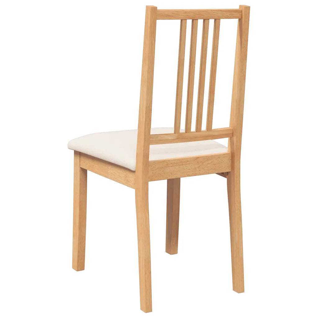 Sedie da Pranzo con Cuscini 2 pz Naturale Legno Massello Hevea 4102397